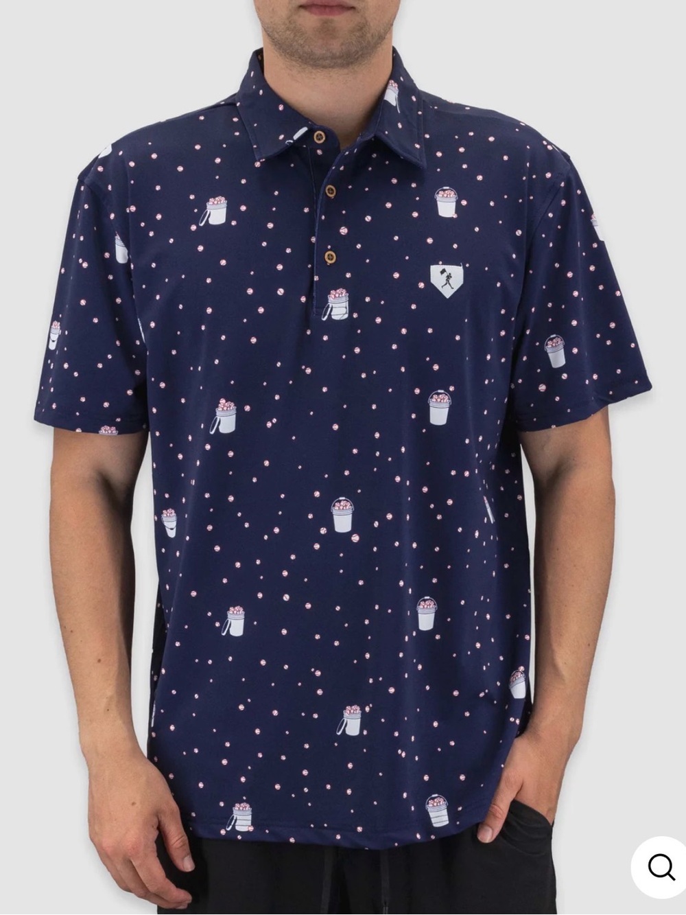 Baseballism Bucket - Four Hitter Polo Navy Men’s XXL- NWOT